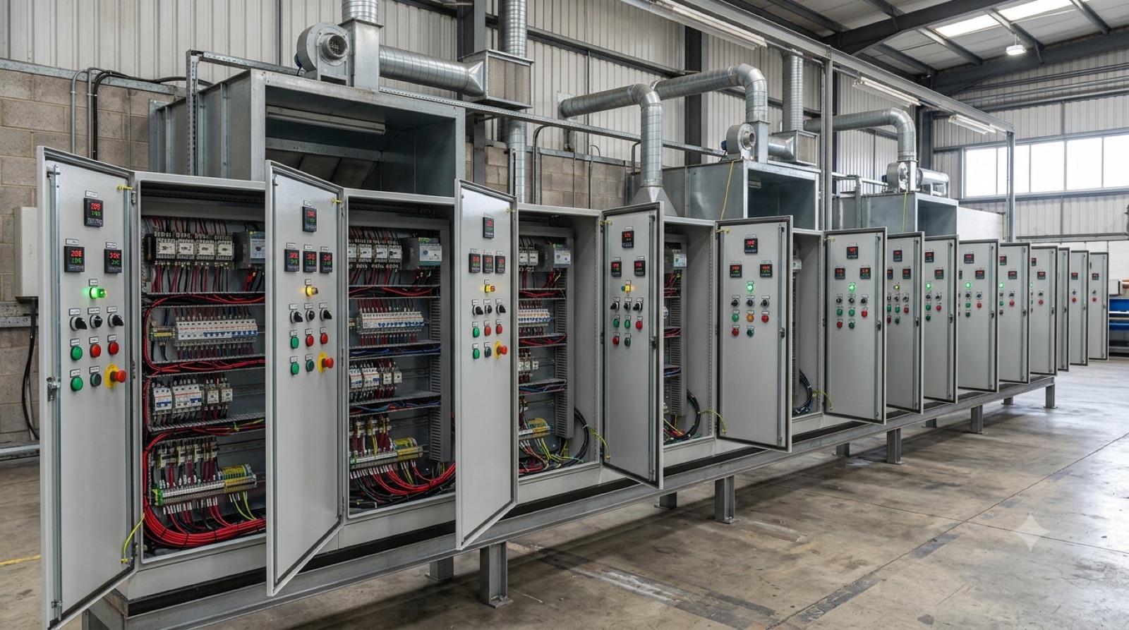 Control cabinets for spray booths
